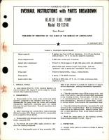Overhaul Instructions with Parts Breakdown for Heater Fuel Pump - Model RD-15240