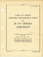 Table of Credit - Airframe Maintenance Parts - For B-17F Series Aircraft
