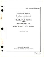 Overhaul Instructions for Hydraulic Motor and Speed Reducer - Model FMP05C-2, Part 58115 