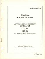 Overhaul Instructions for Alternating Current Generator - Types 28E20-11-A and 28E20-13-A