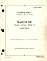 Illustrated Parts Breakdown for Fuel and Water Pumps - Types A-1, A-2, F-10, G-6, and G-10 