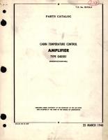 Parts Catalog for Cabin Temperature Control Amplifier Type G405B1 