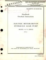 Overhaul Instructions for Electric Motor-Driven Hydraulic Gear Pump Model 111775 Series