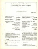 Overhaul Instructions with Parts Breakdown for Under-Frequency Relay - 9043-10H