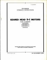 Overhaul Instructions for Geared Head D-C Motors