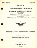 Operation & Flight Instructions for the Hydromatic Controllable Propeller (Full Feathering)