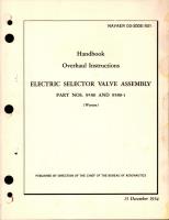 Overhaul Instructions for Electric Selector Valve Assembly - Part 9580 and 9580-1