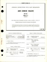 Overhaul Instructions with Parts Breakdown for Air Check Valve - Part 107004, SR 2