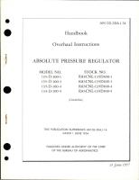 Overhaul Instructions for Absolute Pressure Regulator - Models 135-D-100-1, 135-D-100-3, 135-D-100-4, and 135-D-100-5