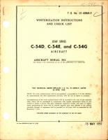 Winterization Instructions and Check List for C-54D, E, and G Aircraft