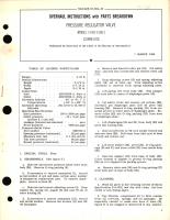 Overhaul Instructions with Parts Breakdown for Pressure Regulator Valve Model 114-D1500-1 