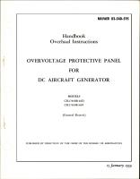 Overhaul Instructions for Overvoltage Protective Panel for DC Generator - Models CR2781M146D and CR2781M146F 