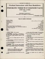 Overhaul Instructions with Parts for Pneumatic Three Way Solenoid Valve - Part A-50001