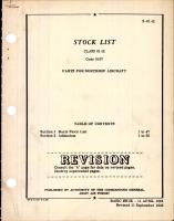 Stock List - Parts for Northrop Aircraft