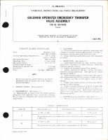 Overhaul Instructions with Parts Breakdown for Solenoid Operated Emergency Transfer Valve Assembly Part No. 1359-549138