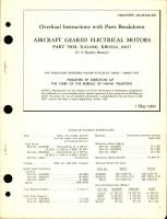 Overhaul Instructions with Parts Breakdown for Geared Electrical Motors - Parts XA34200, XB19324, and 94127