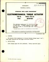 Supplement to Overhaul with Parts Breakdown for Electromechanical Torque Actuator - Part 31706-1 