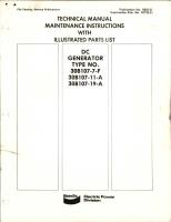 Maintenance Instructions with Illustrated Parts List for DC Generator - Types 30B107-7-F, 30B107-11-A, and 30B107-19-A