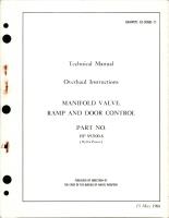 Overhaul Instructions for Ramp & Door Control Manifold Valve - Part HP 892100-8 