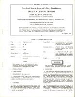 Overhaul Instructions with Parts Breakdown for Direct Current Motor - Parts D479 and D479-1