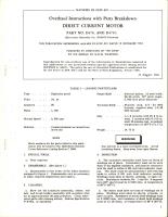 Overhaul Instructions with Parts Breakdown for Direct Current Motor - Parts D479 and D479-1