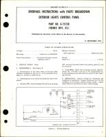 Overhaul Instructions with Parts Breakdown for Exterior Lights Control Panel - Part G-7525B