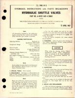 Overhaul Instructions with Parts Breakdown for Hydraulic Shuttle Valves - Part A-40132 and A-50060
