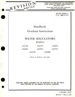 Overhaul Instructions for Water Regulators Models 101796, 104384, 169479, 169953, 190255, 222552, 169478, 229300