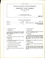Overhaul Instructions with Parts Breakdown for Emergency Gear Assembly - Part 2640-501 