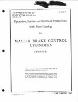 Operation, Service, & Overhaul Instructions with Parts Catalog for Master Brake Control Cylinders