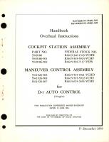 Overhaul Instructions for Cockpit Station Assembly Part No. 5549186 Maneuver Control Assembly 5541526 for D-1 Auto Control 