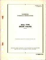 Overhaul Instructions for Ball Type Drain Valves