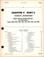 Overhaul Instructions for Engine Driven Single Voltage D-C Generators