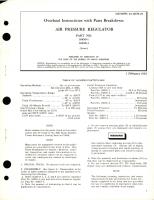 Overhaul Instructions with Parts Breakdown for Air Pressure Regulator - Part 16810-1 and 16810-3