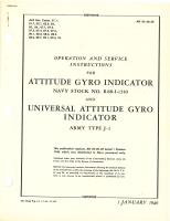 Operation and Service Instructions for Attitude Gyro Indicator Navy R88-I-1310 and Universal Attitude Gyro Indicator Type J-1