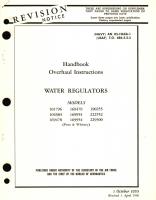 Overhaul Instructions for Water Regulators Models 101796, 04384, 169478, 169479, 169953, 69954, 190255, 222552, 229300