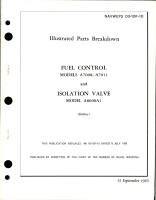 Illustrated Parts Breakdown for Fuel Control - Models A7008, A7011 and Isolation Valve - Model A8000A1