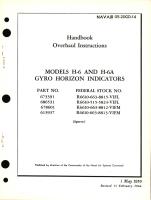 Overhaul Instructions for Models H-6 and H-6A Gyro Horizon Indicators Part  No. 673391, 686531, 678601, 613937