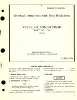 Overhaul Instructions with Parts Breakdown for Valve, Air Conditioned Part No. 1750 