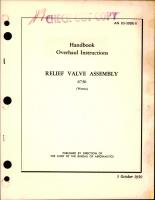Overhaul Instructions for Relief Valve Assembly - 6750