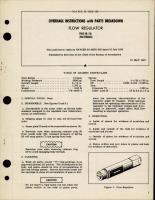 Overhaul Instructions with Parts Breakdown for Flow Regulator - 1962-10-7.8 