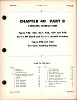 Overhaul Instructions for Hand and Electric Inertia Starters and Solenoid Meshing Devices, Chapter 40 Part B