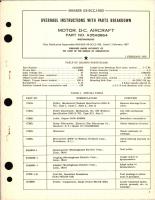 Overhaul Instructions with Parts Breakdown for Motor, D-C, Aircraft - Part A35A8864 