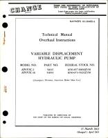 Overhaul Instructions for Variable Displacement Hydraulic Pump - Model AP6VSC-2 and AP6VSC-16 - Parts 51015 and 51054