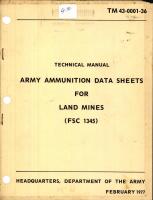 Army Ammunition Data Sheets for Land Mines (FSC 1345)