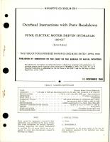 Overhaul Instructions with Parts Breakdown for Electric Motor Driven Hydraulic Pump - 100-647