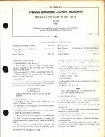 Overhaul Instructions with Parts Breakdown for Hydraulic Pressure Relief Valve 73-100