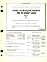 Overhaul Instructions with Parts Breakdown for One and One-Quarter Inch Diameter Ram Air Shutoff Valve Part No. 105252 