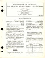 Overhaul Instructions with Parts Breakdown for Four-Way Three-Position Sequence Valve Assemblies - Parts 24900, 24900-5 