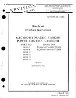 Overhaul Instructions for Electro-Hydraulic Tandem Power Control Cylinder - Parts 16150-7, 16150-8, 16150-11, 16150-12, 16150-13, and 16150-14